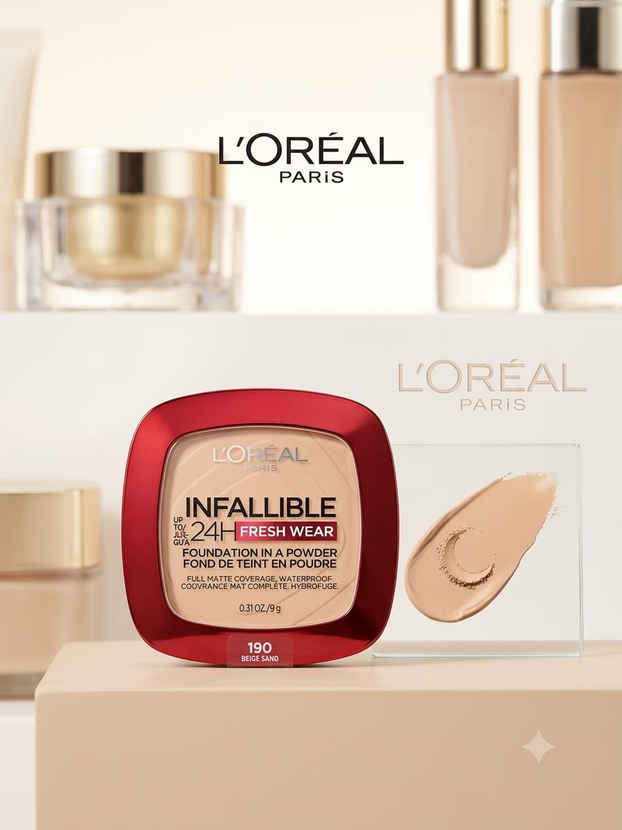 L'Oréal Paris Infallible 24H Fresh Wear Foundation in a Powder - 190 Beige Sand