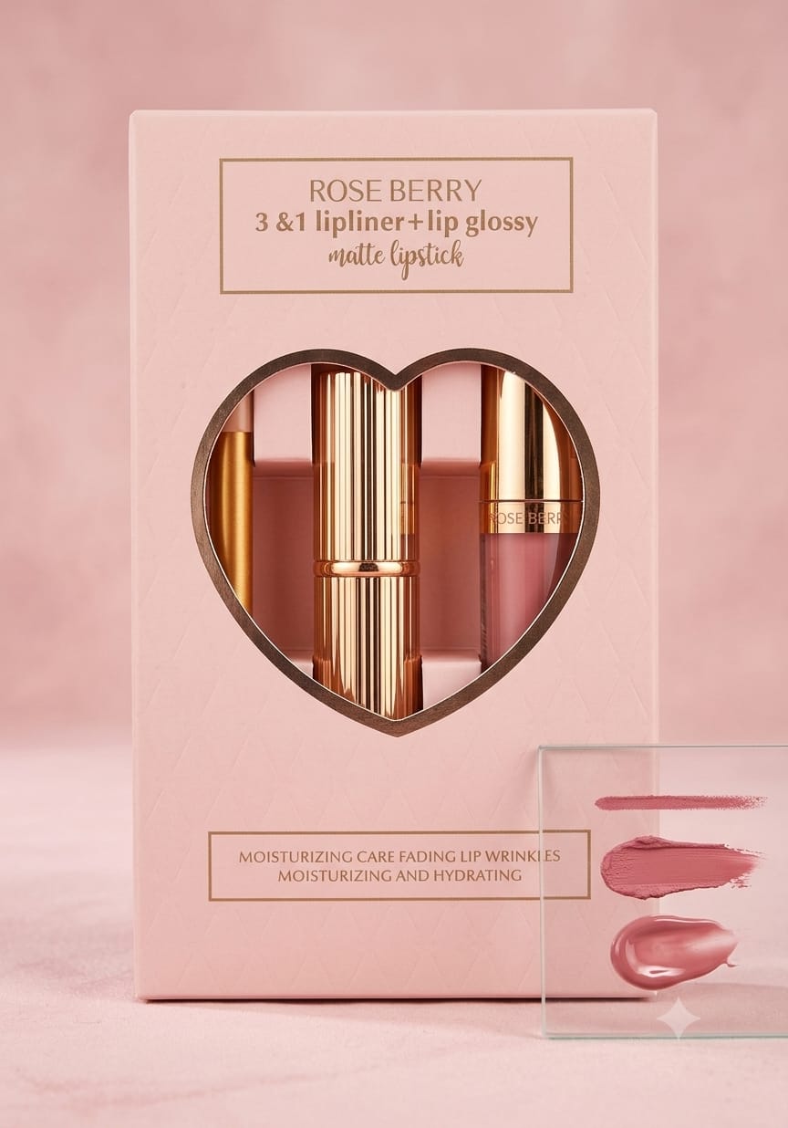 Rose Berry 3 in 1 Lip Set A / B