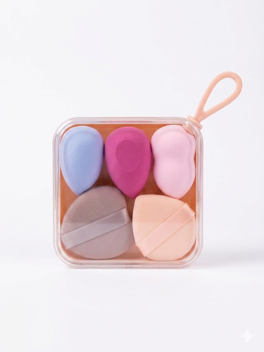 Heart Powder Puff Set with Box