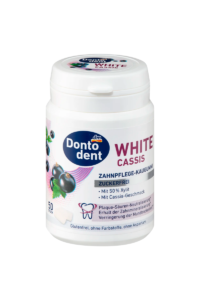 Dontodent Chewing gum, White Cassis, sugar-free, 50 pieces