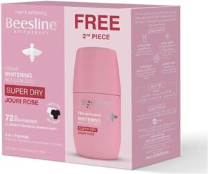 Beesline Natural Whitening Roll On Deodorant Super Dry Jouri Rose 2x50ML (1+1 Free)
