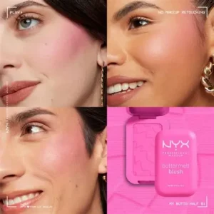 nyx buttermelt blush 01 my butta halh