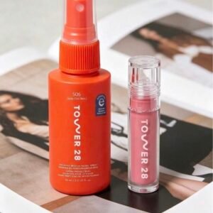Sephora Beauty Tower 28 Set, Includes  ShineOn Hydrating Glossy Lip Glaze 1.36ml + SOS Daily Emergency Soothing Facial Mist 60ml,